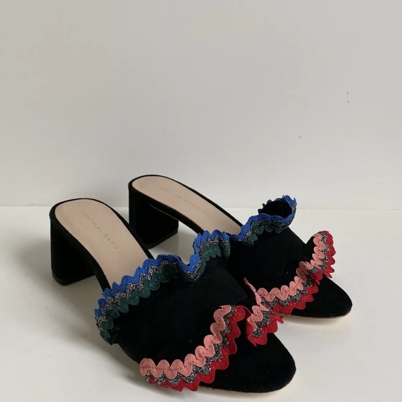 Loeffler Randall Shoes - Loeffler Randall Vera Ruffle Sandals Mules Black